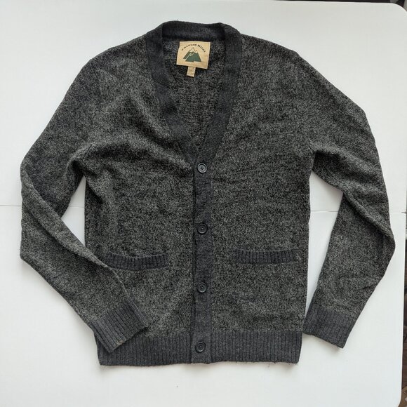 O'Hanlon Mills Marl Grey Lambswool-blend Cardigan Men's Small - Picture 1 of 7